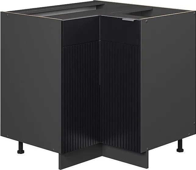 Szafka narożna czarne paski 80.5x51.6x82 fame-line