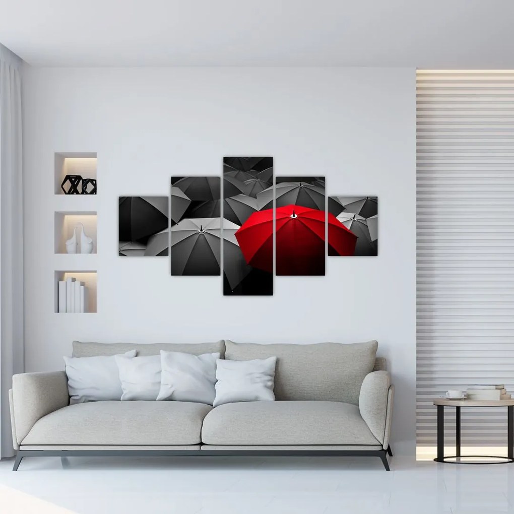 Obraz otwartych parasoli (125x70 cm)