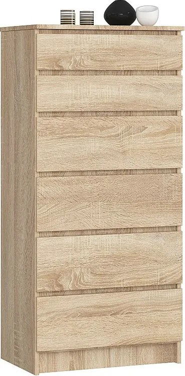 Komoda AKORD K60 Dąb Sonoma 60 cm 6 szuflad kolor Dąb Sonoma mat 60x40x130 cm