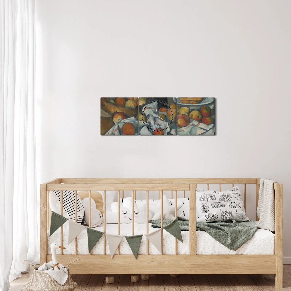 Obraz - Paul Cezanne, The Basket of Apples, reprodukcje (z zegarem) (90x30 cm)