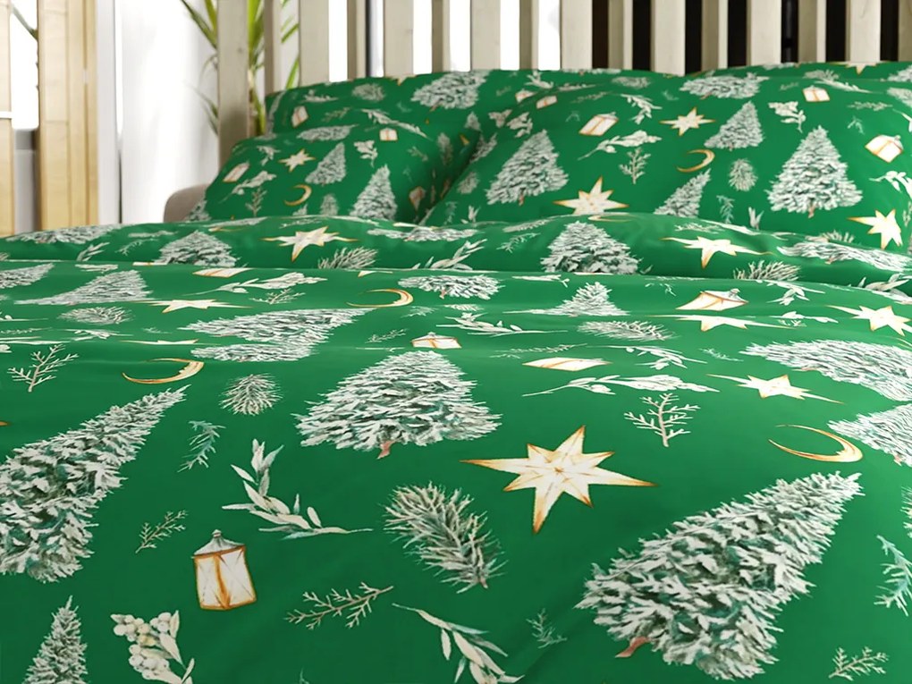 PrzytulneMieszkanie.pl PrzytulneMieszkanie.pl Pościel z mikrofibry GREEN CHRISTMAS zielone Rozmiar pościeli: 70 x 90 cm | 140 x 220 cm