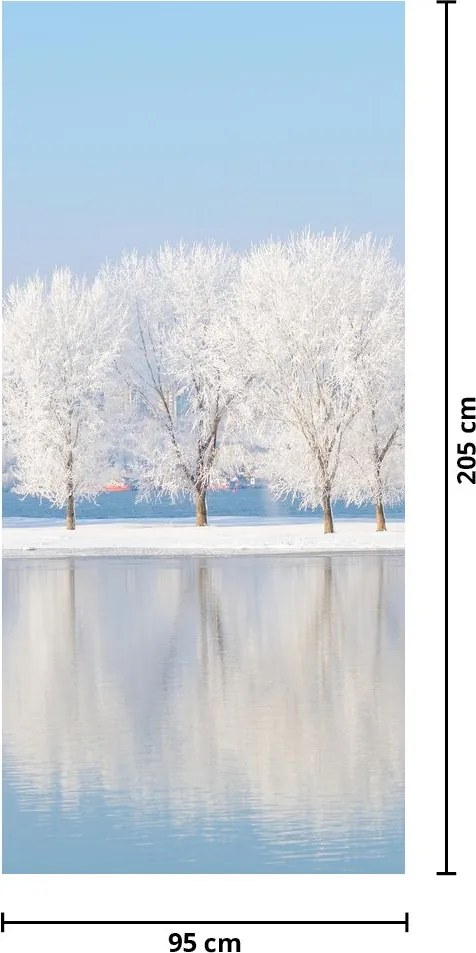 Fototapeta na drzwi - Zimowy krajobraz (95x205cm)