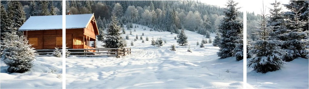 Obraz - Górska chata (170x50 cm)