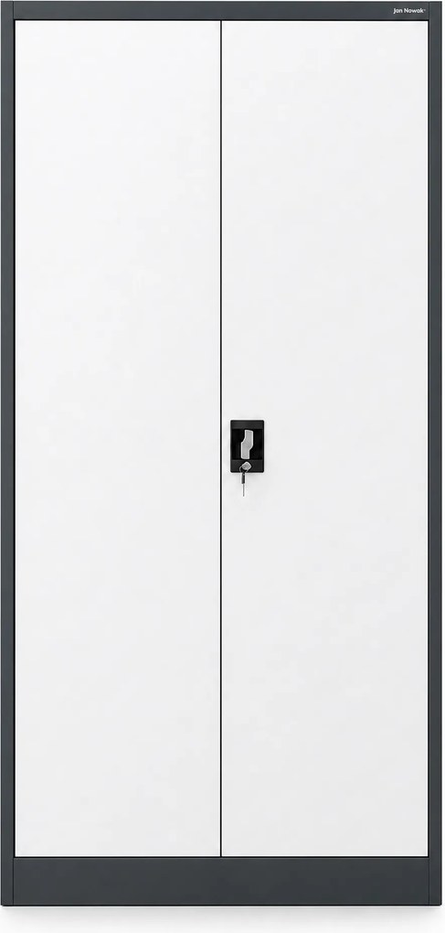 Szafa metalowa ze schowkiem antracytowo-biała: TOMASZ, 900 x 1850 x 450 mm