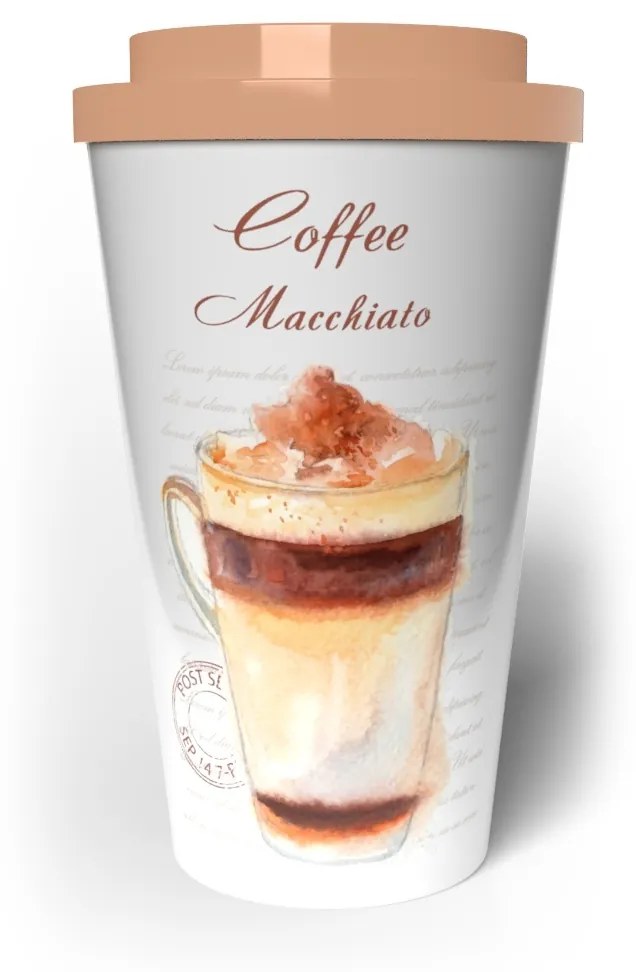 Banquet Kubek podróżny z podwójnymi ściankami COFFEE 0,5 l, Coffee macchiato