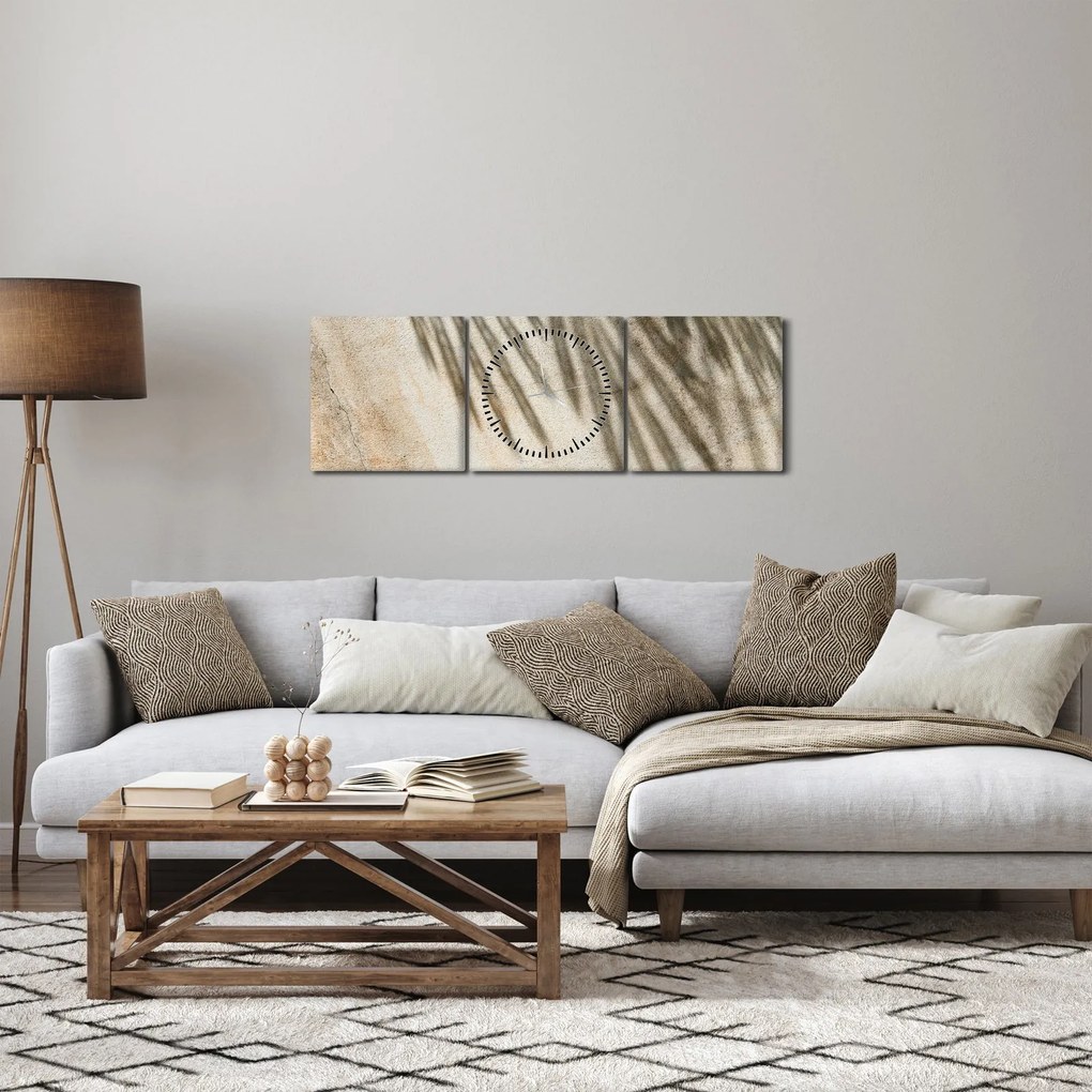 Obraz - Cienie (z zegarem) (90x30 cm)