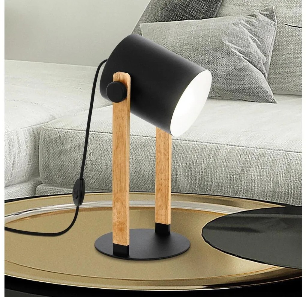 Eglo 43047 - Lampa stołowa HORNWOOD 1xE27/28W/230V