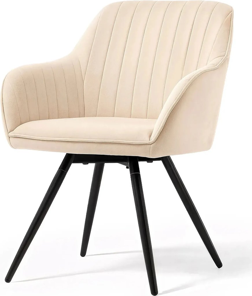 Zestaw 2 beżowych krzeseł pikowanych C4-P64