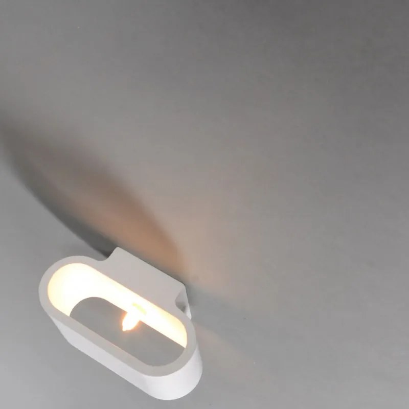 Nowoczesna lampa ścienna biała płaska - Gipsy Arles