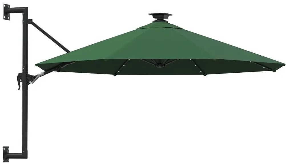 Zielony parasol ogrodowy z oświetleniem LED - Waren
