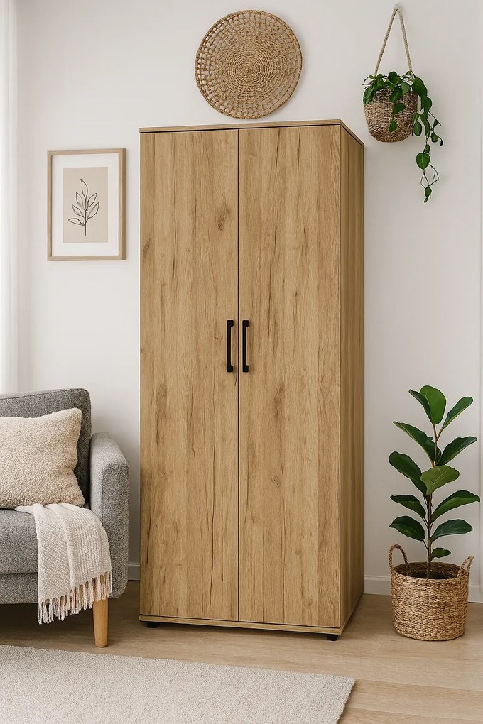 Biała szafa biurowa z drążkiem H9-L78