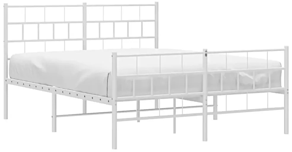 Białe podwójne metalowe łóżko 140x200 R0-A64