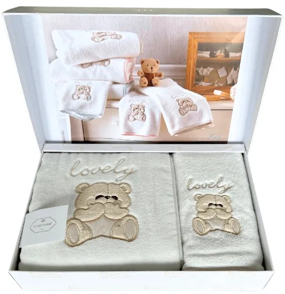 Podarunkowy zestaw ręczników dla dzieci LOVELY, 2 szt Różowy Zestaw (ręcznik 50x90cm, ręcznik 70x130cm)