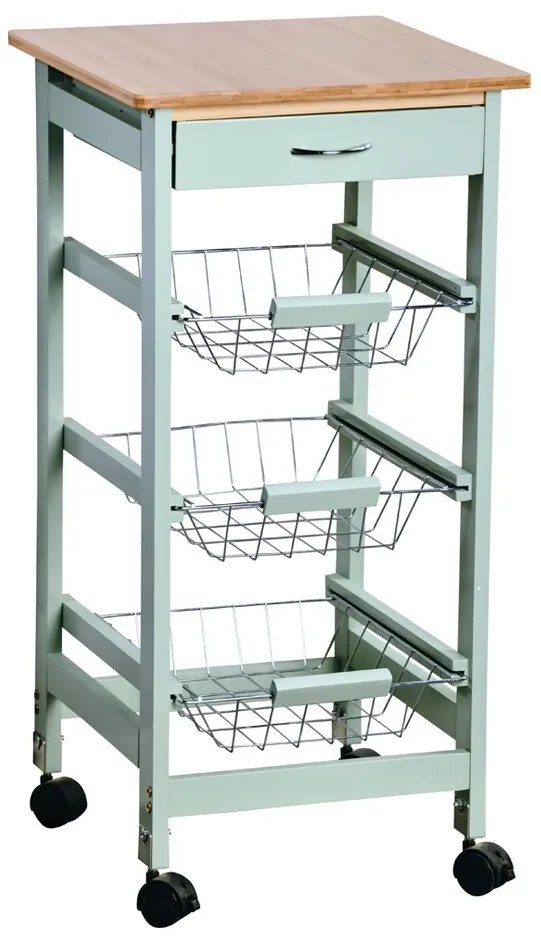 Kesper 25813 Wózek kuchenny z blatem roboczym, 77 x 36 x 36 cm