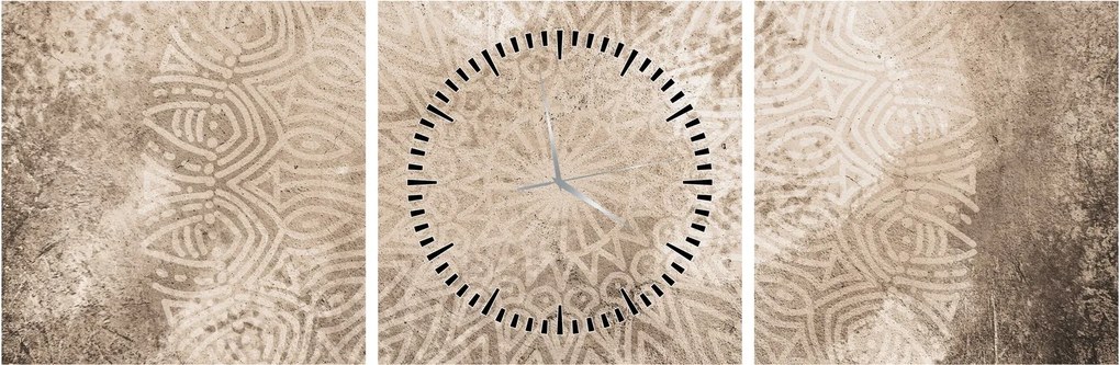 Obraz - Mandala (z zegarem) (90x30 cm)