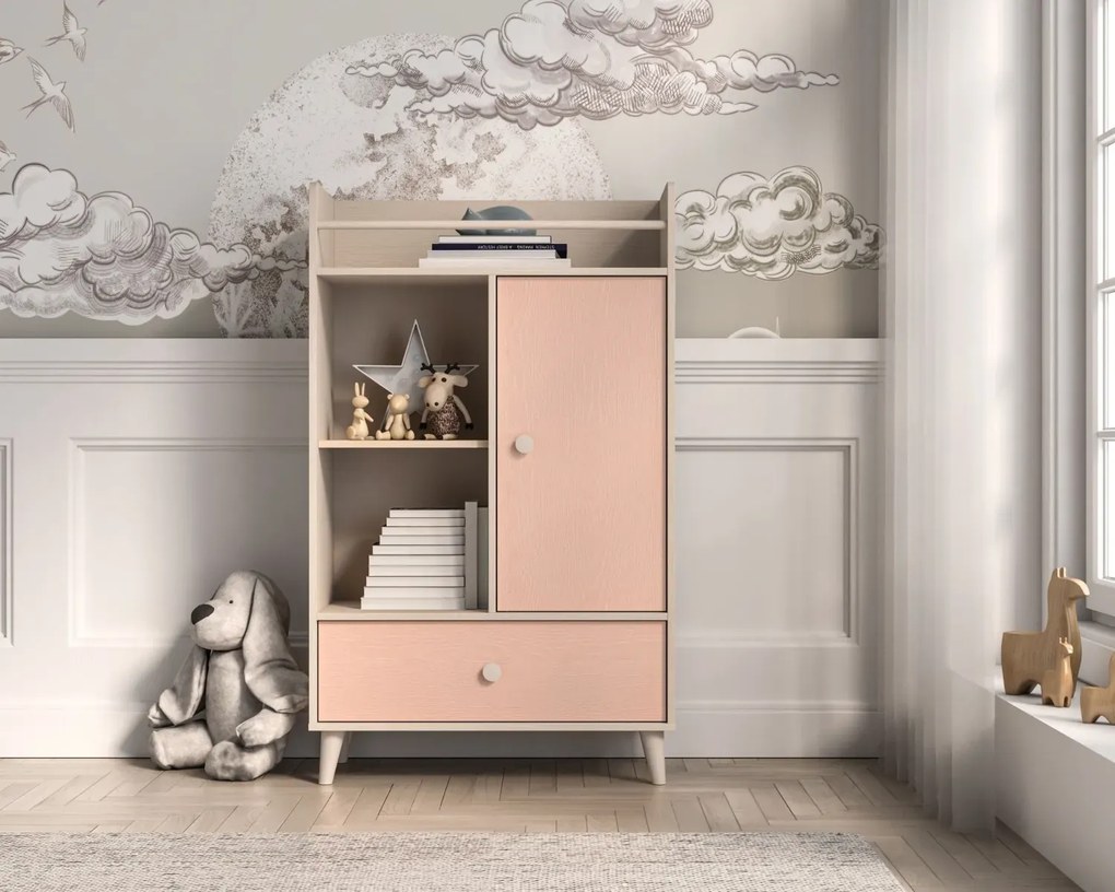 Komoda dziecięca MELLY 04 130 różowa ML MEBLE