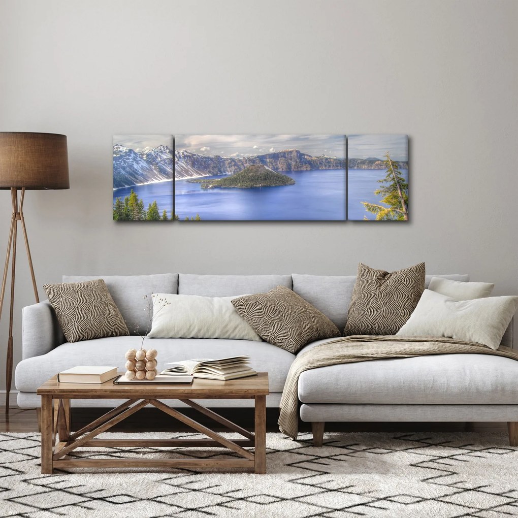 Obraz górskiego jeziora (170x50 cm)