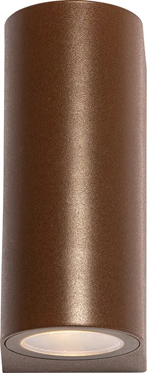 Lampa ścienna zewnętrzna brązowa rdzawo-brązowa plastikowa owalna 2-światłowa - Baleno