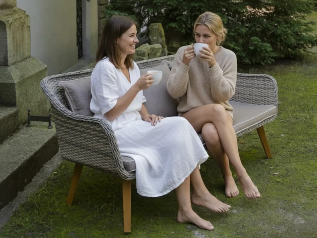 Nowoczesna sofa trzyosobowa 173cm z technorattanu na taras