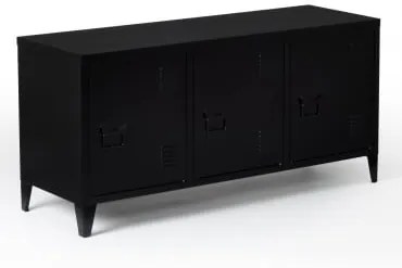 Szafka Rtv 120x40 Cm Z Szufladą Ze Stali Pohpli Czarny Węgiel - Sklum