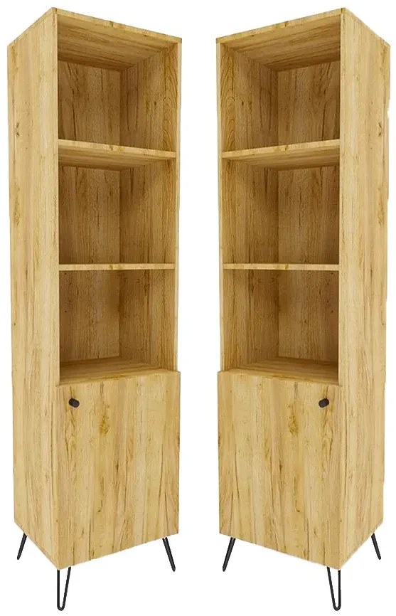 Witryna na metalowych nogach w stylu loft dąb craft - Zorina 11X