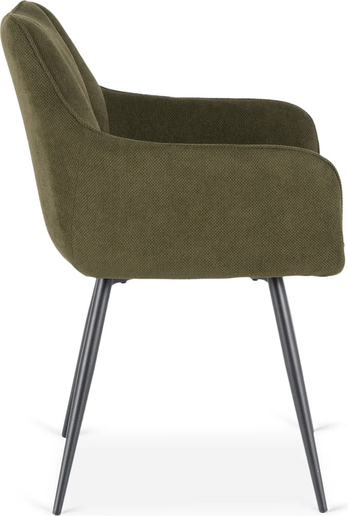 Krzesło Tapicerowane do Salonu NAWARA Zielone Nowoczesne