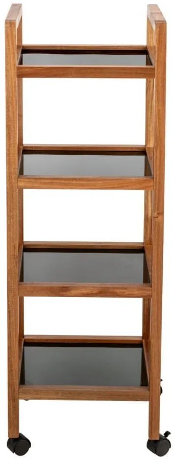 Mobilny regał z drewna akacji FONDI, 4 poziomy, wys. 101,5 cm