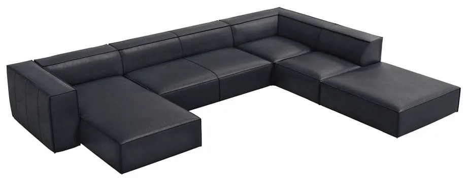 Ciemnoniebieski skórzany narożnik (prawostronny) Madame – Windsor &amp; Co Sofas