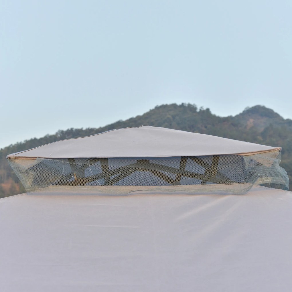 Elegancki Pawilon Outsunny z Ochroną UV i Moskitierą Jasnoszary 2,94 x 2,94m