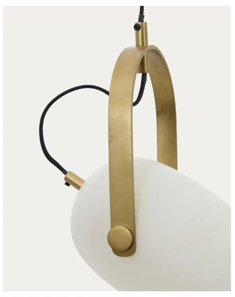 Biała lampa wisząca ze szklanym kloszem ø 14 cm Reisy – Kave Home