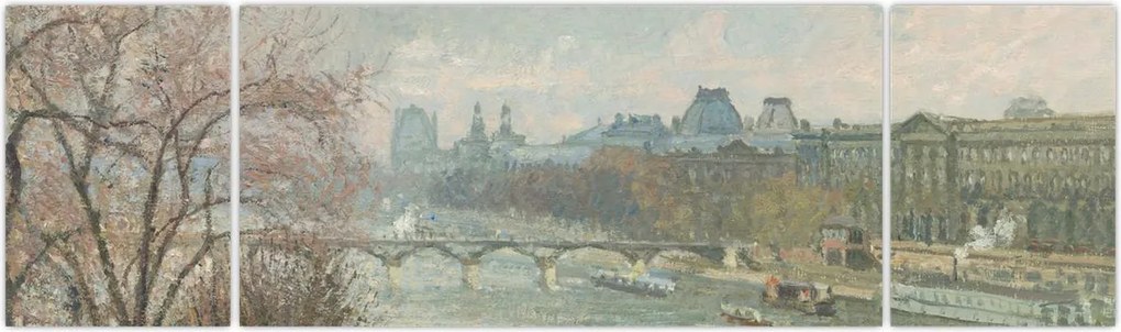Obraz - Camille Pissarro, The Louvre, Afternoon, Rainy Weather, reprodukcje (170x50 cm)