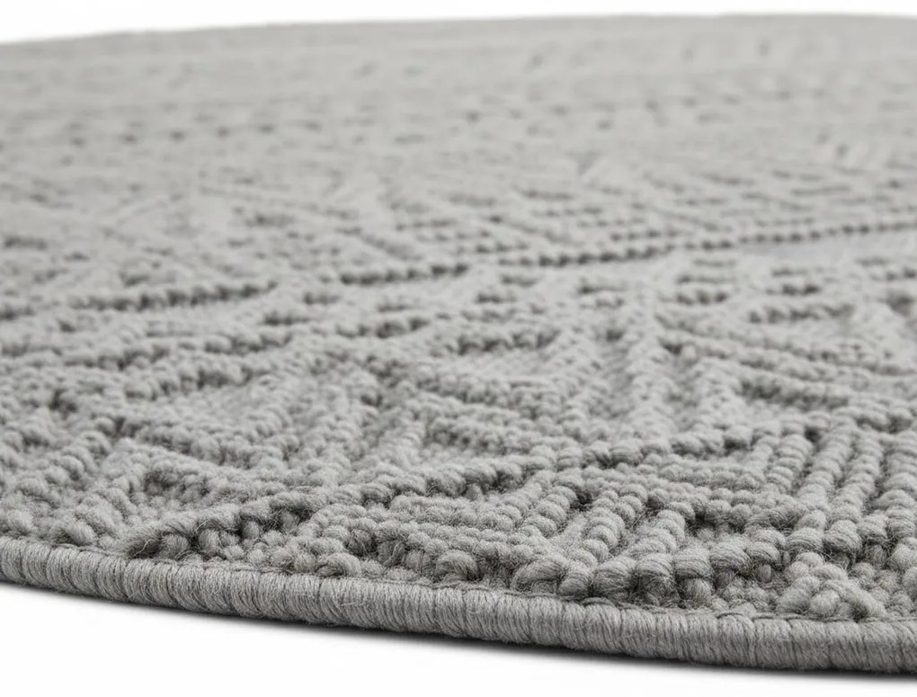 Dywan nowoczesny 3D Helix boho szary 120 cm x 120 cm koło