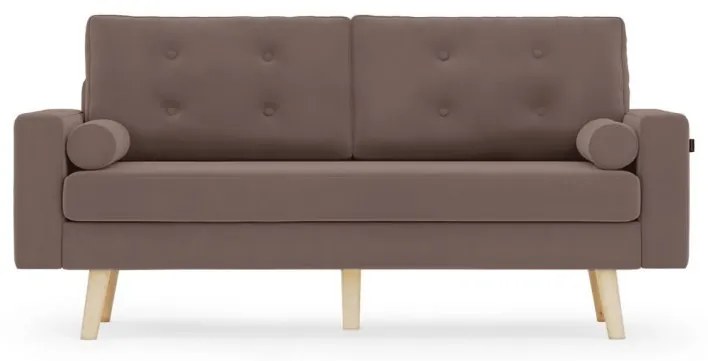 Ciemnobrązowa 3-osobowa sofa MANDI