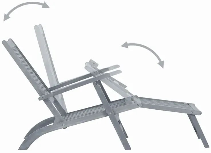 Szary drewniany leżak z regulacją - Lioxio