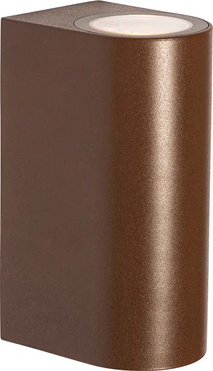 Lampa ścienna zewnętrzna brązowa rdzawo-brązowa plastikowa owalna 2-światłowa - Baleno