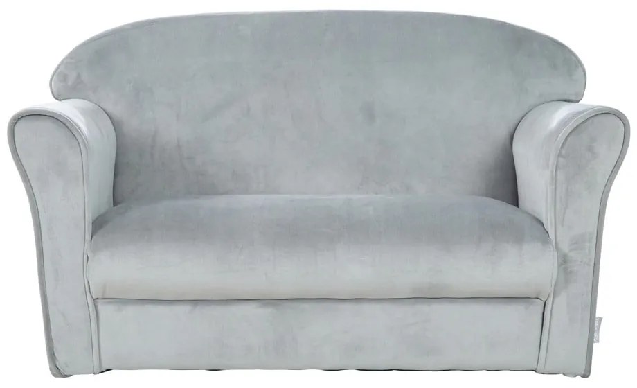 Jasnoszara aksamitna sofa dla dzieci 78 cm Lil Sofa – Roba