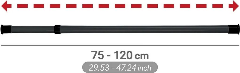 Wenko Zestaw 2 teleskopowych drążków poziomych Herkules, czarne