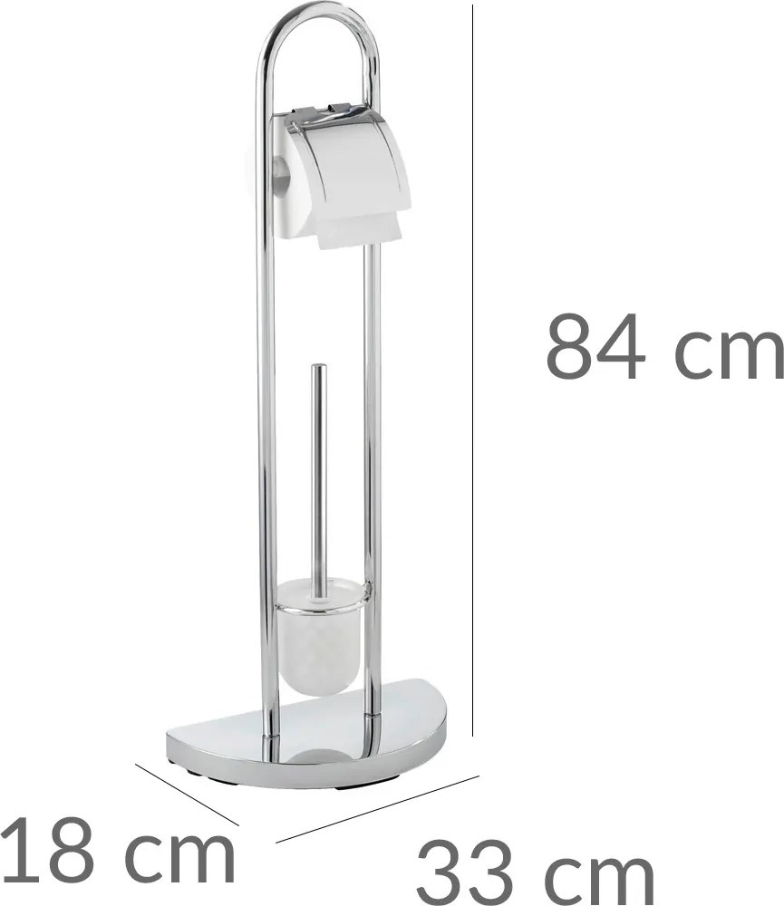 Stojak na papier toaletowy i szczotkę do WC, COSENZA - 2w1, WENKO