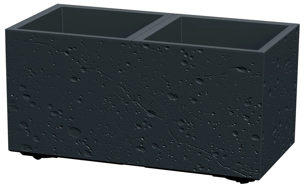 Donica Sierra Case Beton Effect 57 x 29 x 29 cm czarny PROSPERPLAST