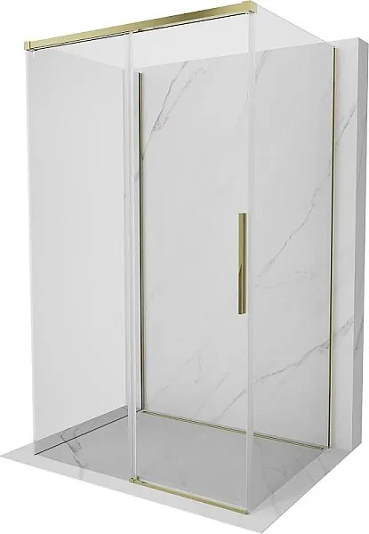 Mexen Rox-3S kabina prysznicowa 3-ścienna rozsuwana 130 x 95 cm, transparent, złota - 8C2-130-095-50-00-3S