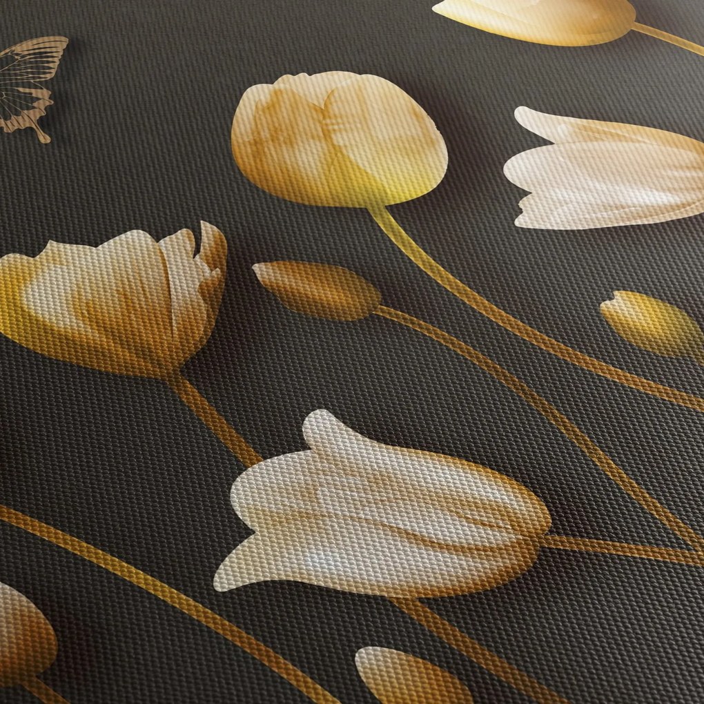 Obraz - Tulipany - abstrakcja (125x70 cm)