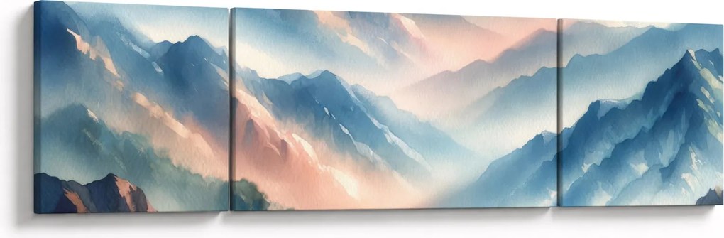 Obraz - Akwarelowe góry (170x50 cm)