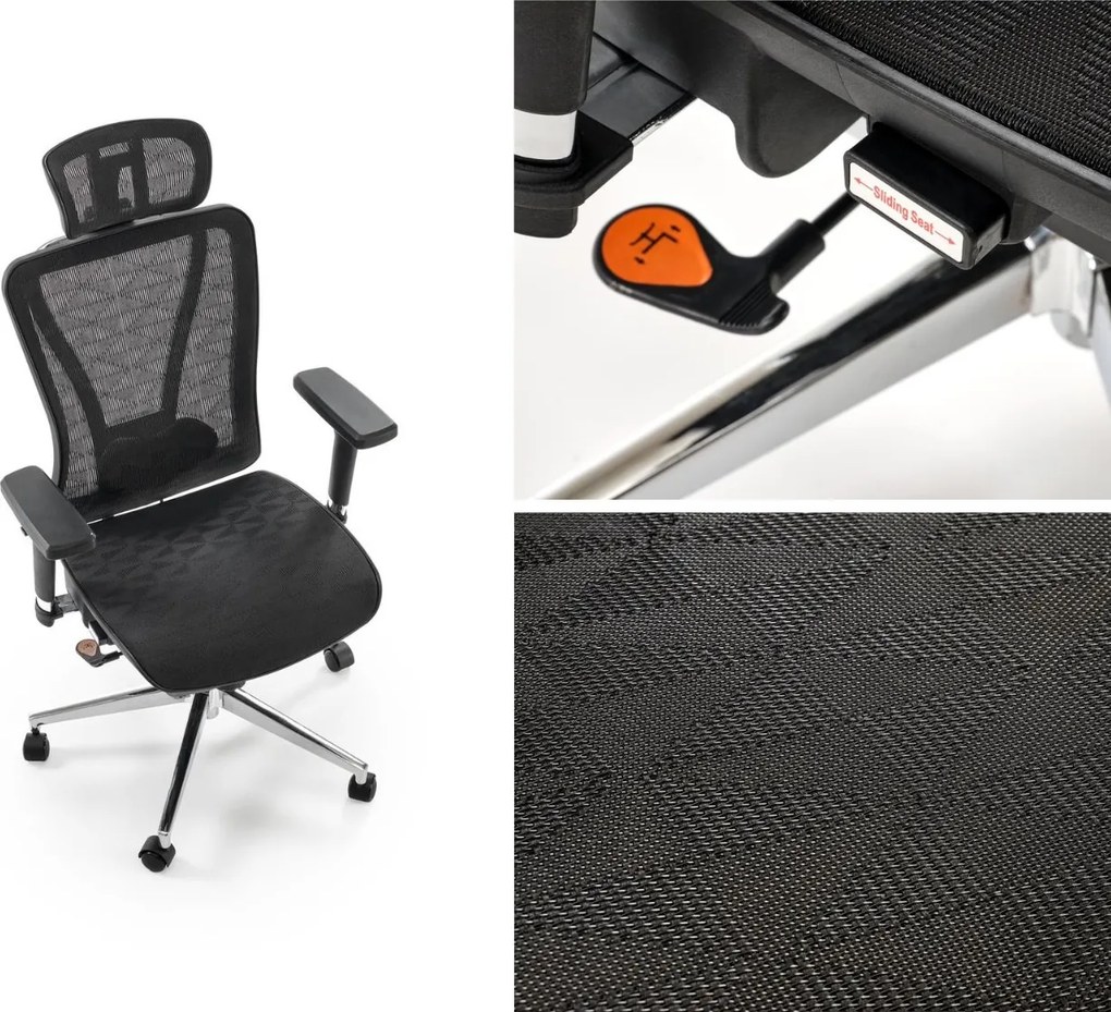 Ergonomiczny fotel biurowy Vixen Halmar, zgodny z normą BHP