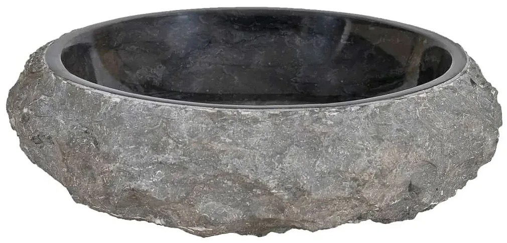 Okrągła umywalka nablatowa z czarnego marmuru - Hafi