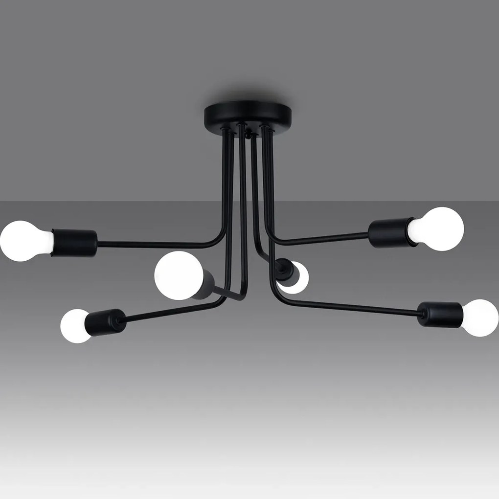 Żyrandol NORAH 6 czarny SOLLUX  LIGHTING