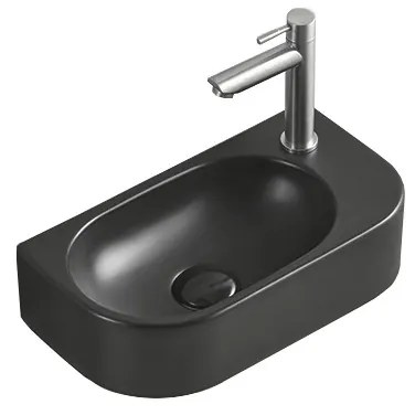 Mexen Viera umywalka nablatowa lewa 40 x 21 cm, czarna mat - 21274085L