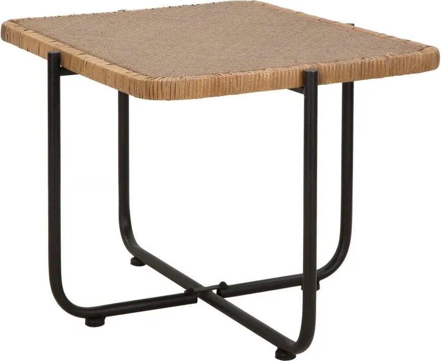 Czarno-naturalny rattanowy stolik 55x75 cm Cebu – Mauro Ferretti