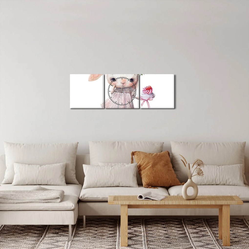 Obraz - Zwierzątko akwarelowe N⁰1 (z zegarem) (90x30 cm)