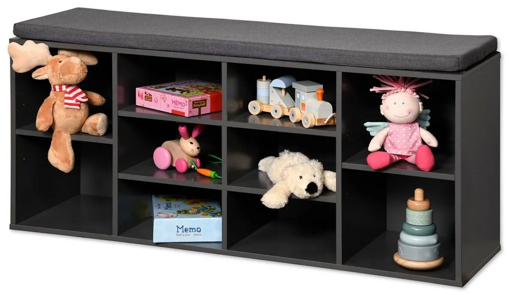 Kesper 15923 Szafka na buty z siedziskiem, szara,103,5 x 48 x 29,5 cm