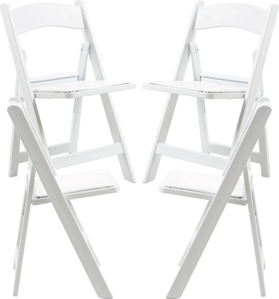 Pakiet 4 skadanych krzese Gala z poduszk z efektem drewna